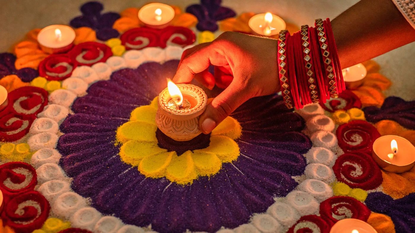 Diwali lights and festive colours