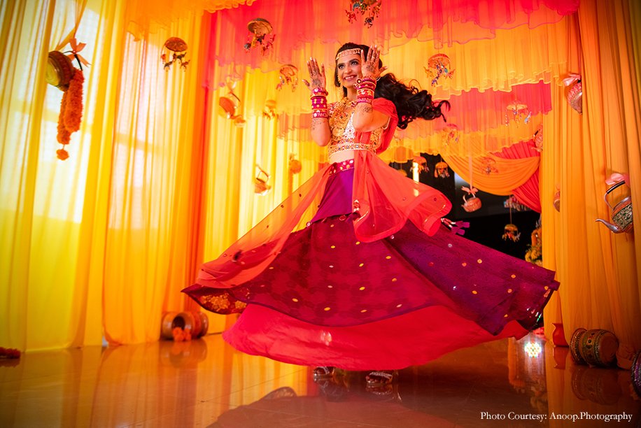 A joyful dance performance at a sangeet