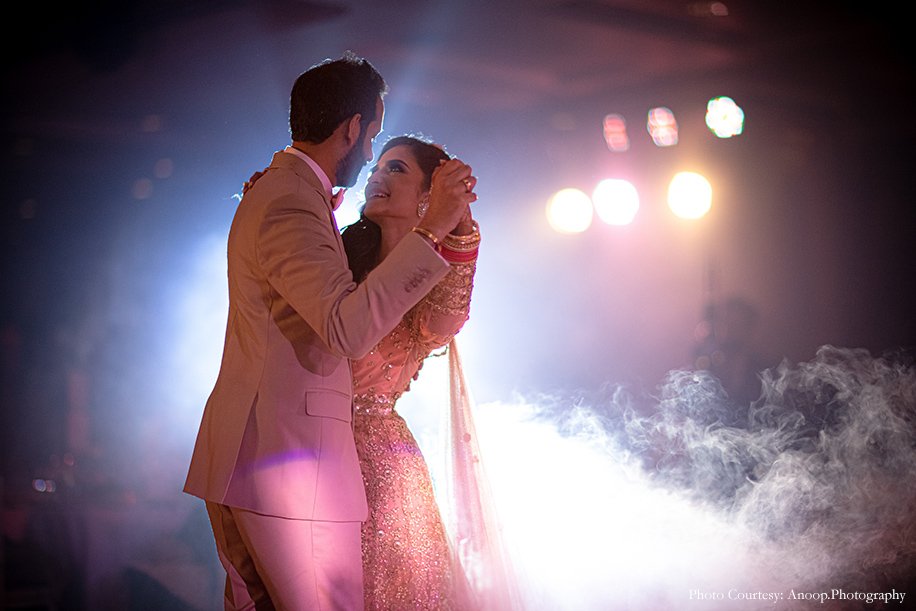 A couple sharing their first dance
