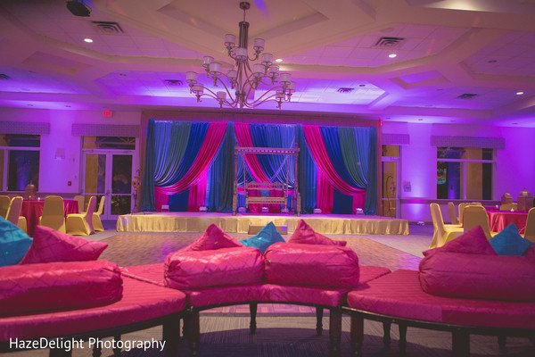Pink and purple sangeet lounge