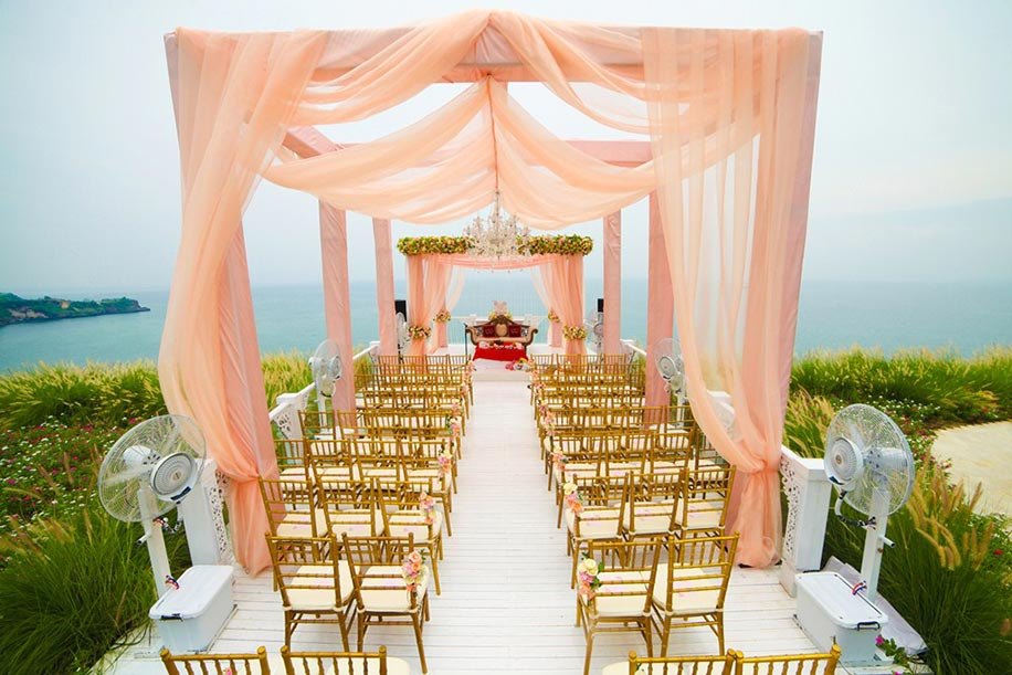 Colourful floral wedding mandap